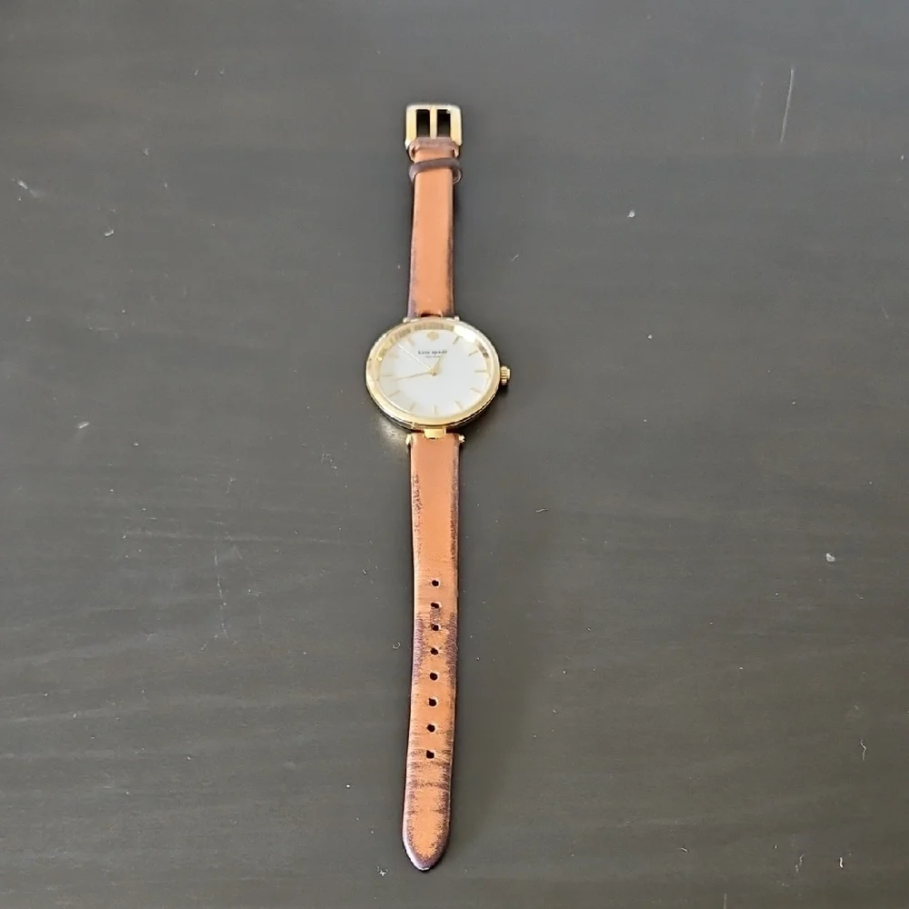 ♠️Kate Spade New York Holland 3-Hand Brown Leather Watch